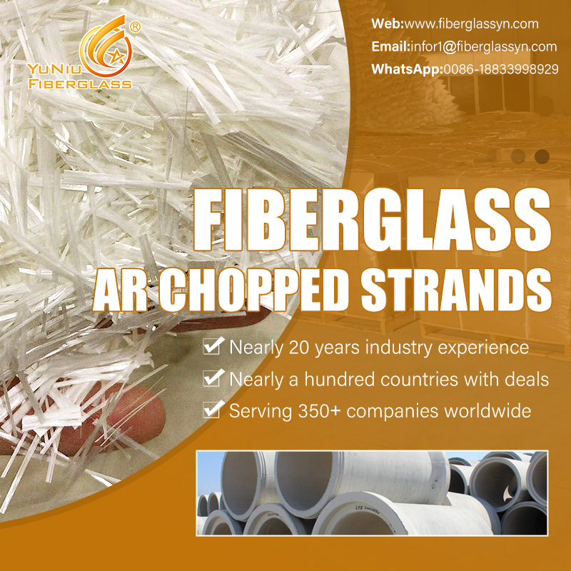 High Mechanical Strength 12mm 24mm Alkali Resistant Fiberglass Chopped Strands for building