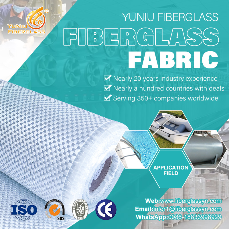 Yuniu 200g/400g/600g/800g Fiberglass Woven Fabric for cooling tower